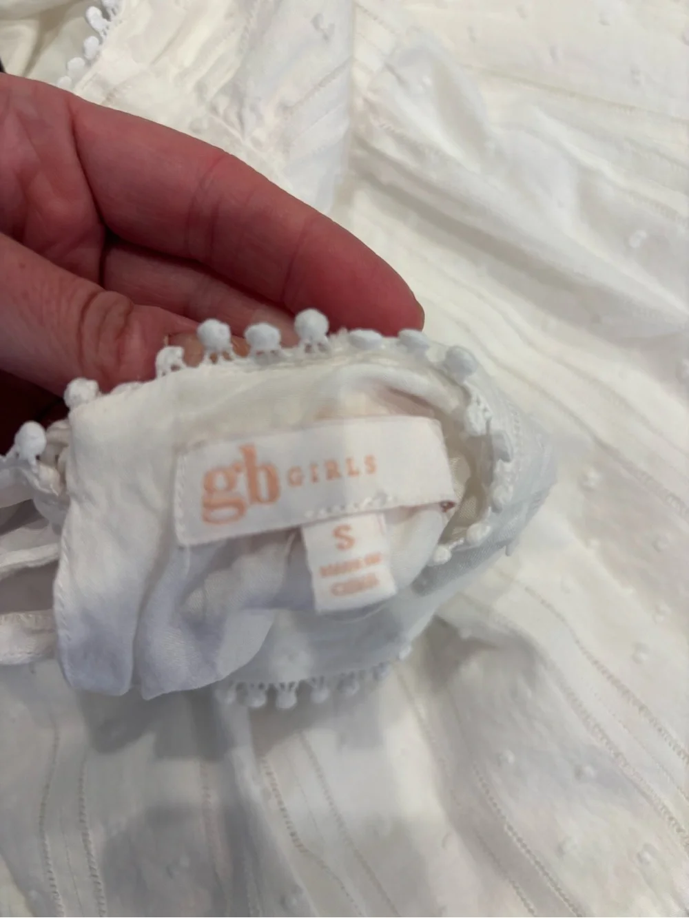GB girls Creamy White Tiered A-Line Eyelet Skirt